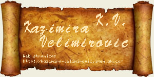 Kazimira Velimirović vizit kartica